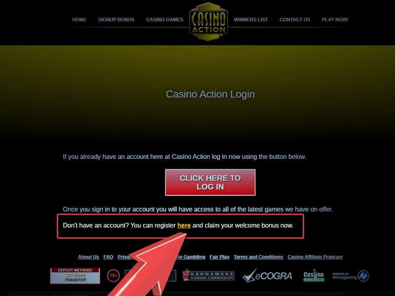 Click on Our Casino Link