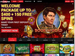 21LuckyBet Casino website screenshot