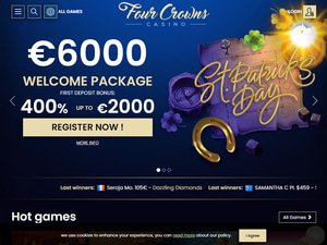 4Crowns Casino website screenshot