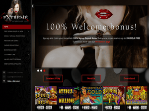 Extreme Casino website screenshot