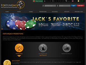 FortuneJack Casino software screenshot