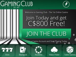 Gaming Club Casino website screenshot