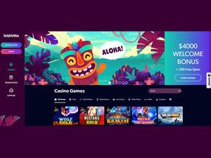 Kahuna Casino website screenshot