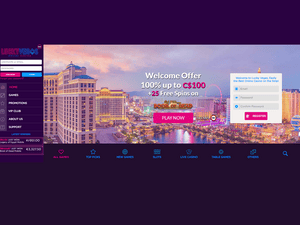 LuckyVegas website screenshot