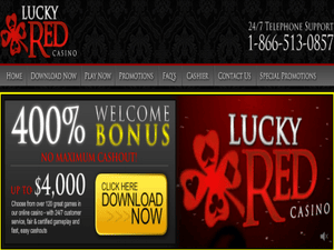 Lucky Red Casino website screenshot