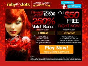 Ruby Slots website screenshot