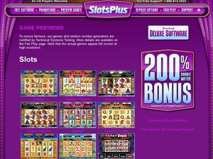 Slots Plus software screenshot