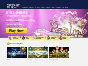 Treasure Mile Casino website screenshot