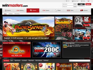 Winmasters Casino website screenshot