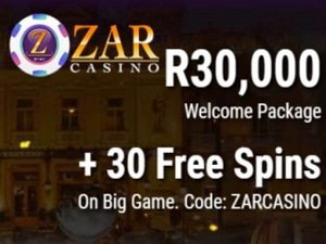 Zar Casino website screenshot