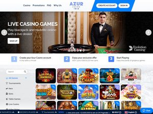 Casino Azur website screenshot