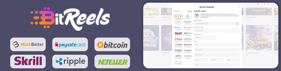 Bitreels Casino banking