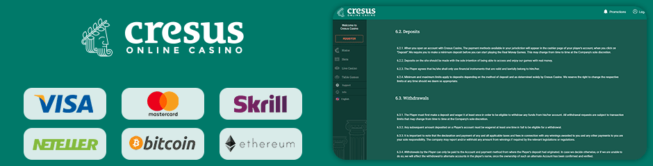 Cresus Casino banking