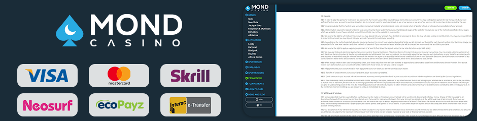 Mond Casino banking