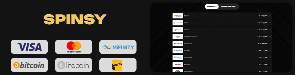 spinsy casino banking