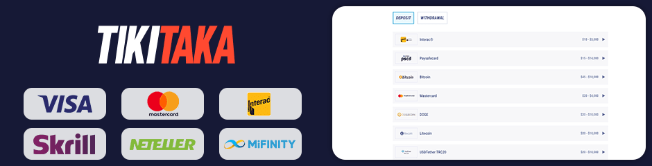 tikitaka casino banking