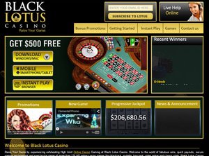 Black Lotus Casino website screenshot