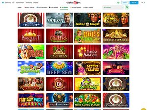 Cricket Bet Casino software screenshot