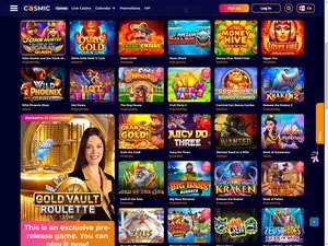 CosmicSlot Casino software screenshot