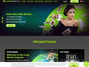 CrazyBet website screenshot