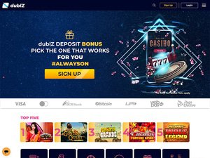 Dublz Casino website screenshot