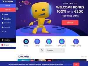 EvoSpin website screenshot
