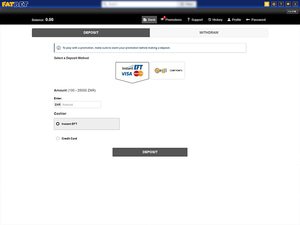 FatBet Casino cashier screenshot