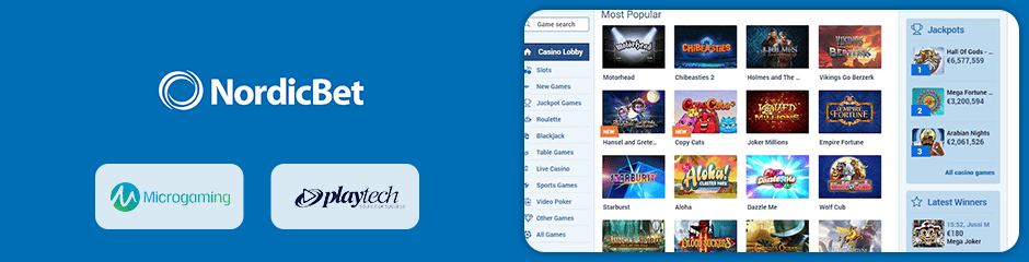 NordicBet Casino games and software