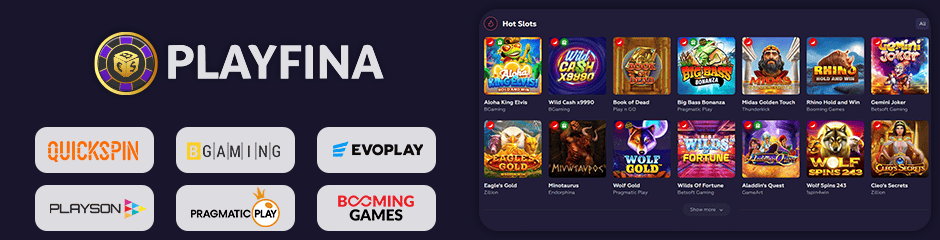 Playfina Casino games and software