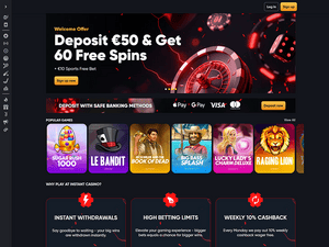 Instant Casino website screenshot