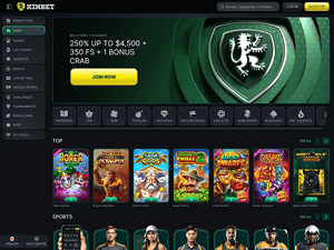 Kinbet Casino website screenshot