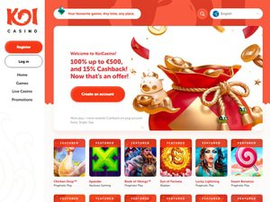 Koi Casino website screenshot