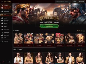 Legiano Casino website screenshot