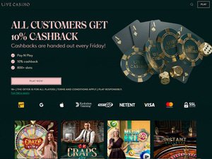 LiveCasino website screenshot