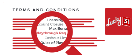 Lucky31 Casino Terms