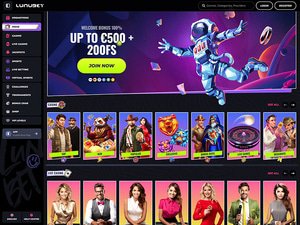 LunuBet Casino website screenshot