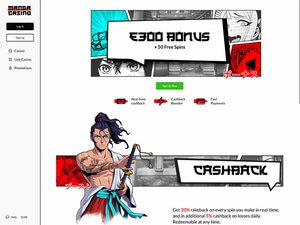 Manga Casino website screenshot