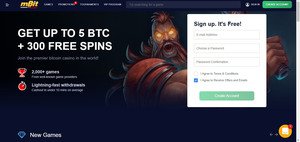 mBit Casino website screenshot