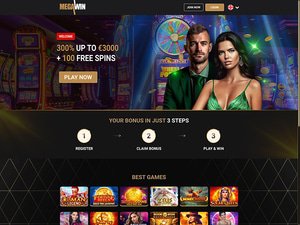 MegaWin Casino website screenshot