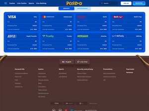 Posido Casino cashier screenshot