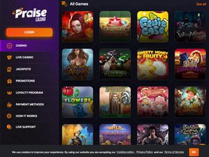 Praise Casino software screenshot