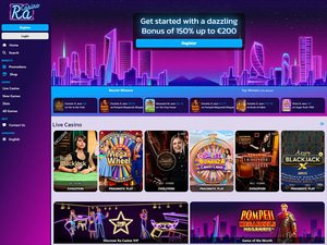 Ra Casino website screenshot