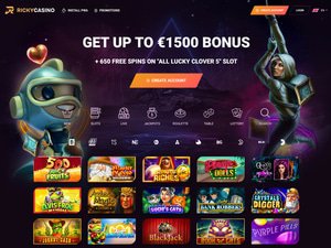 Ricky Casino website screenshot