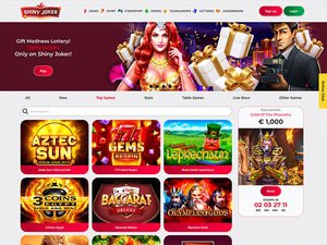 Shiny Joker Casino website screenshot