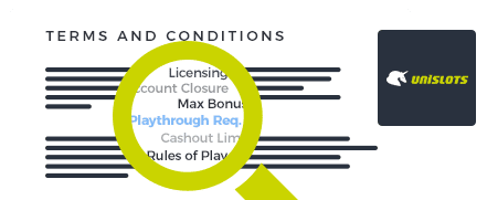 Unislots Casino Terms