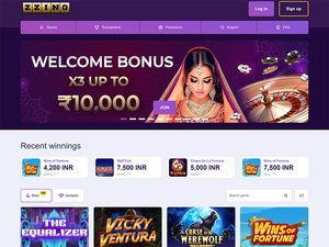 Zzino Casino website screenshot